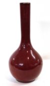 A Chinese flambe bottle vase, in a sdb glaze, 33cm high