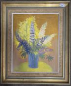 Muriel Hayden Inwood (British, 20th century), Floral still life, oil on canvas, signed, 100x51cm,