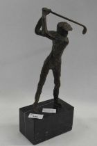 AFTER GIACOMETTI BRONZE SCULPTURE Bronze sculpture of a golfer after Diego Giacometti (SWISS, 1902-