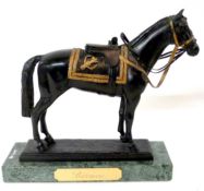 Bronze model of the late Queen's horse Burmese, the model stamped Osborne 87