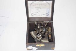 Boxed Victorian travelling sextant