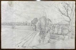 John Aldridge RA (1905-1983), Double sided landscape study in pencil, dated 12 Aug 75 and Mid August