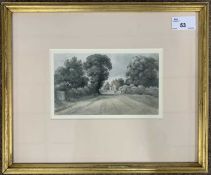 The Rev. Dr William Crouch (1775-1847), "Mr. Pear's house at Purbright, from the turnpike, pencil