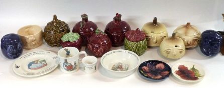A quantity of Sylvac pottery jars and covers, marked various titles, Chutney, Plum, Lard etc