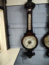 John Carter, 28 St Swithins Lane, London, a Victorian mahogany cased barometer the case decorated