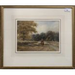 Attributed to David Cox Snr OWS (British,1783-1859) Sheep herding, pencil and watercolour, unsigned,