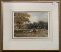 Attributed to David Cox Snr OWS (British,1783-1859) Sheep herding, pencil and watercolour, unsigned,