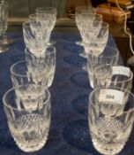 A set of six Waterford Glass tumblers together with a further set of six Waterford wine glasses,