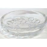 A Orrefors glass bowl with bubble design engraved mark to base,