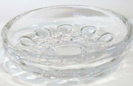A Orrefors glass bowl with bubble design engraved mark to base,