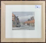 John Aldridge RA (1905-1983), "The Wynd, Aberlady", watercolour and graphite,13x16cm, framed and