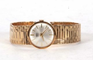 A 9ct gold WS ladies wristwatch, the watch has a crown wound 17 jewel movement, a silver coloured