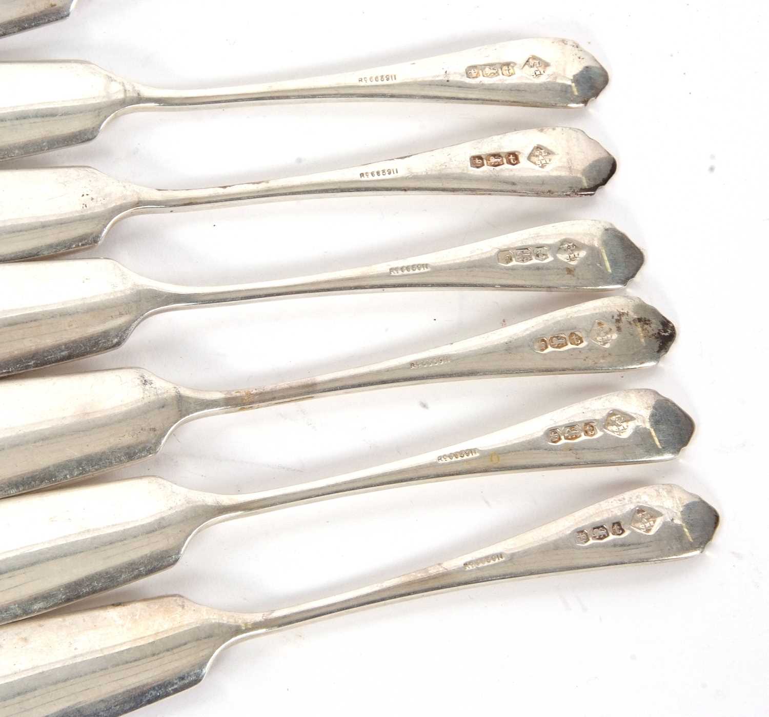 Eight pairs of George VI silver fish eaters, Sheffield 1936,makers mark for William Lister & Sons, - Image 3 of 3