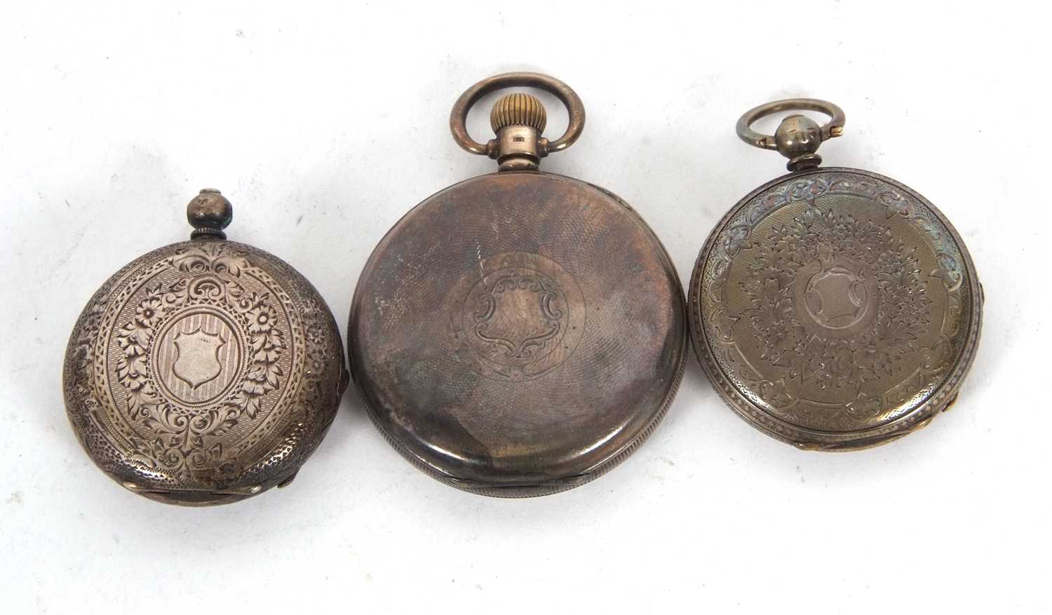 A mixed lot of three pocket watches, two are hallmarked and the other is stamped fine silver, two - Image 2 of 2