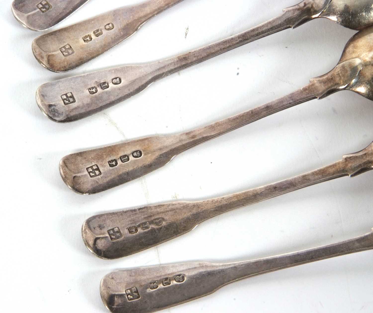 A set of six George III silver teaspoons, hallmarked for London 1814, makers mark for Peter & - Image 3 of 3