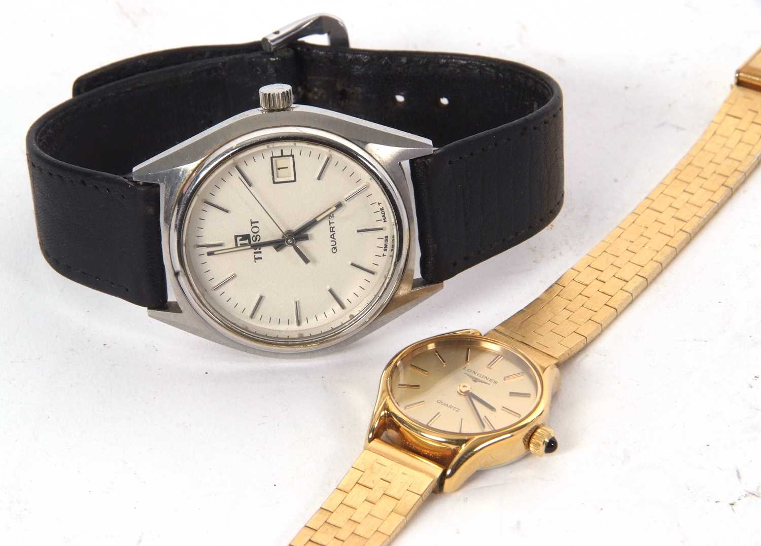 Two wristwatches, one ladies quartz Longines and the second a gents quartz Tissot