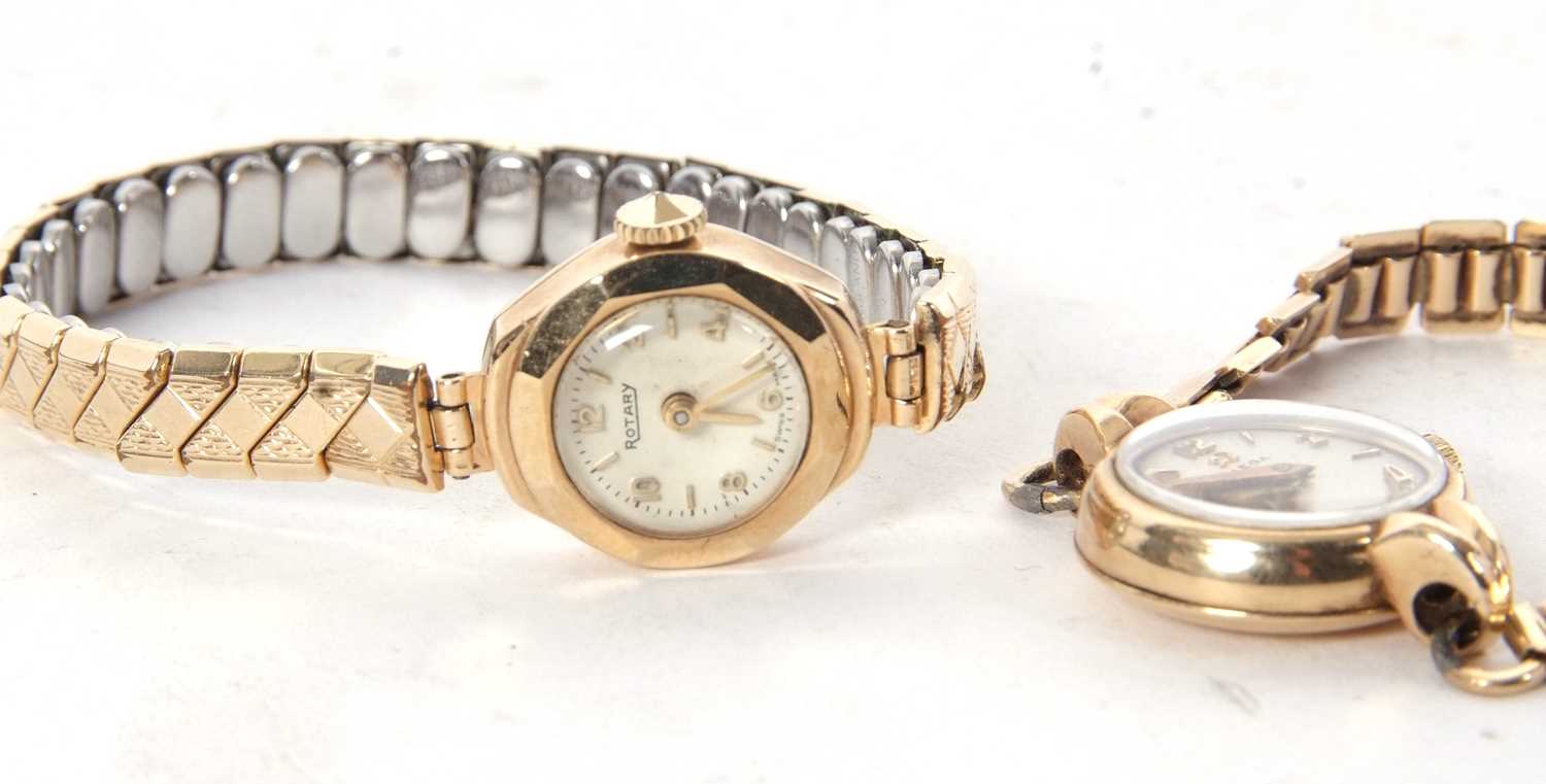 Two ladies wristwatches, one Omega and one Rotary, the Omega has a 9ct gold case and bracelet, - Image 3 of 3