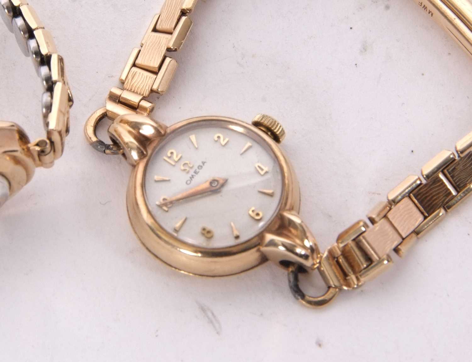 Two ladies wristwatches, one Omega and one Rotary, the Omega has a 9ct gold case and bracelet, - Image 2 of 3