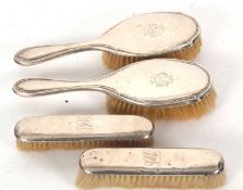 Mixed Lot: A pair of silver backed dressing table brushes, initialled, Birmingham 1922, Deakin &