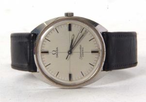 A stainless steel Omega Seamaster Cosmic gents wristwatch, it has a manually crown wound movement, a