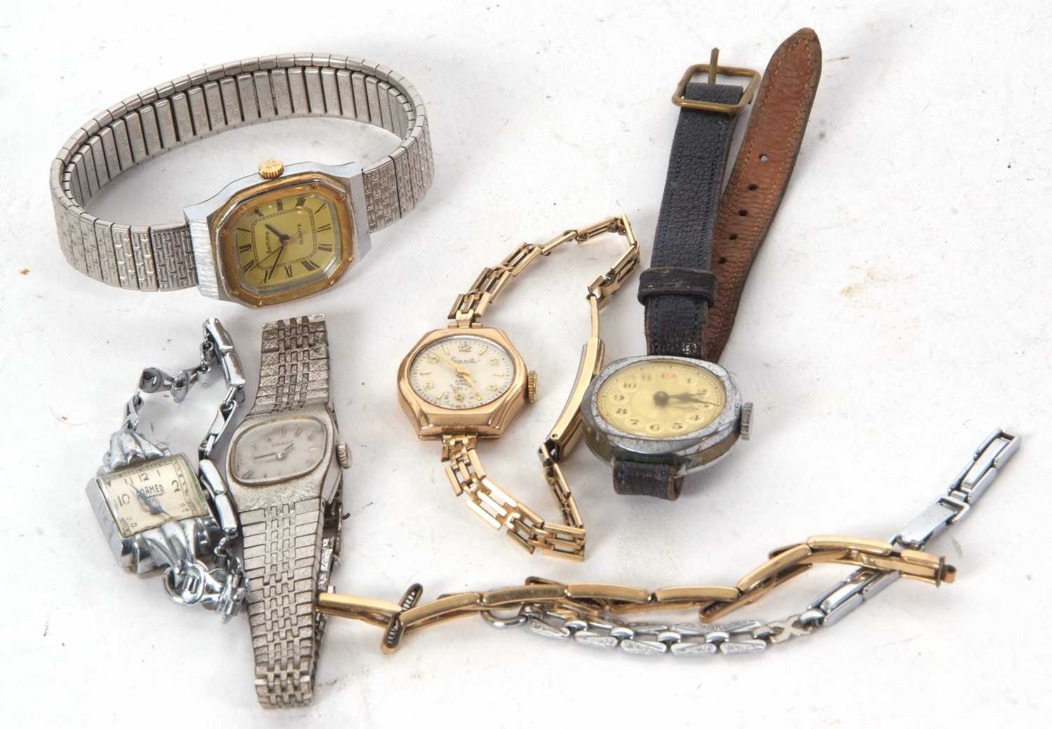 Mixed Lot: Watches to include Seiko and Tissot, also a 9ct gold cased Everite watch