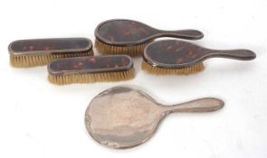 Mixed Lot: George V silver backed hand mirror, Birmingham 1925, makers mark for Walker & Hall,