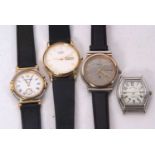 Mixed Lot: Four gents wristwatches, one Seiko, one Rotary and one Guy Loroche and one other