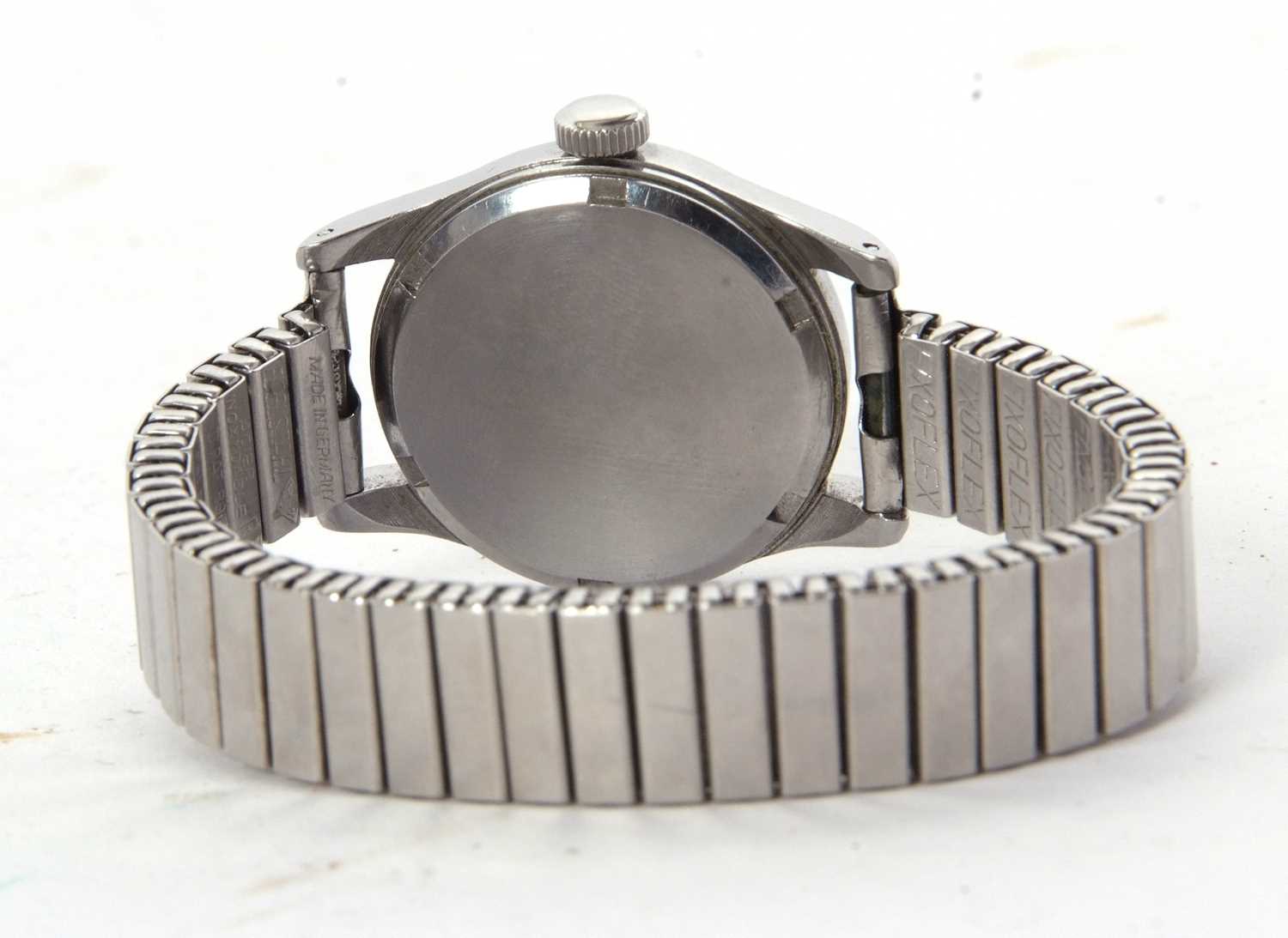 A stainless steel cased Omega gents wristwatch, circa 1930, it has a manually crown wound - Image 3 of 4