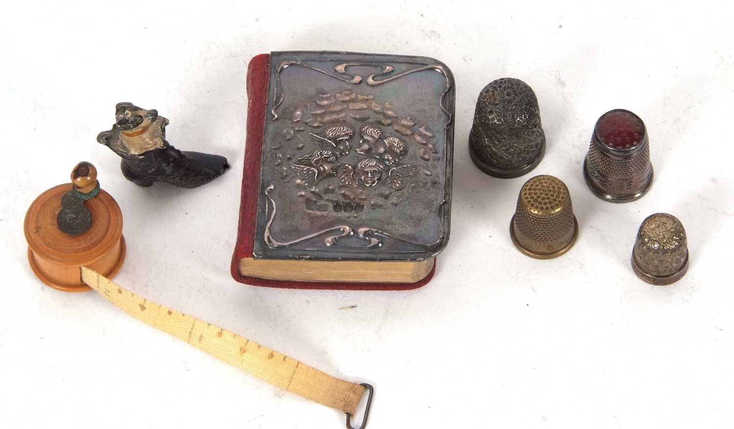 Mixed Lot: A silver fronted small prayer book, hallmarked for Birmingham 1938, two hallmarked silver - Image 2 of 2