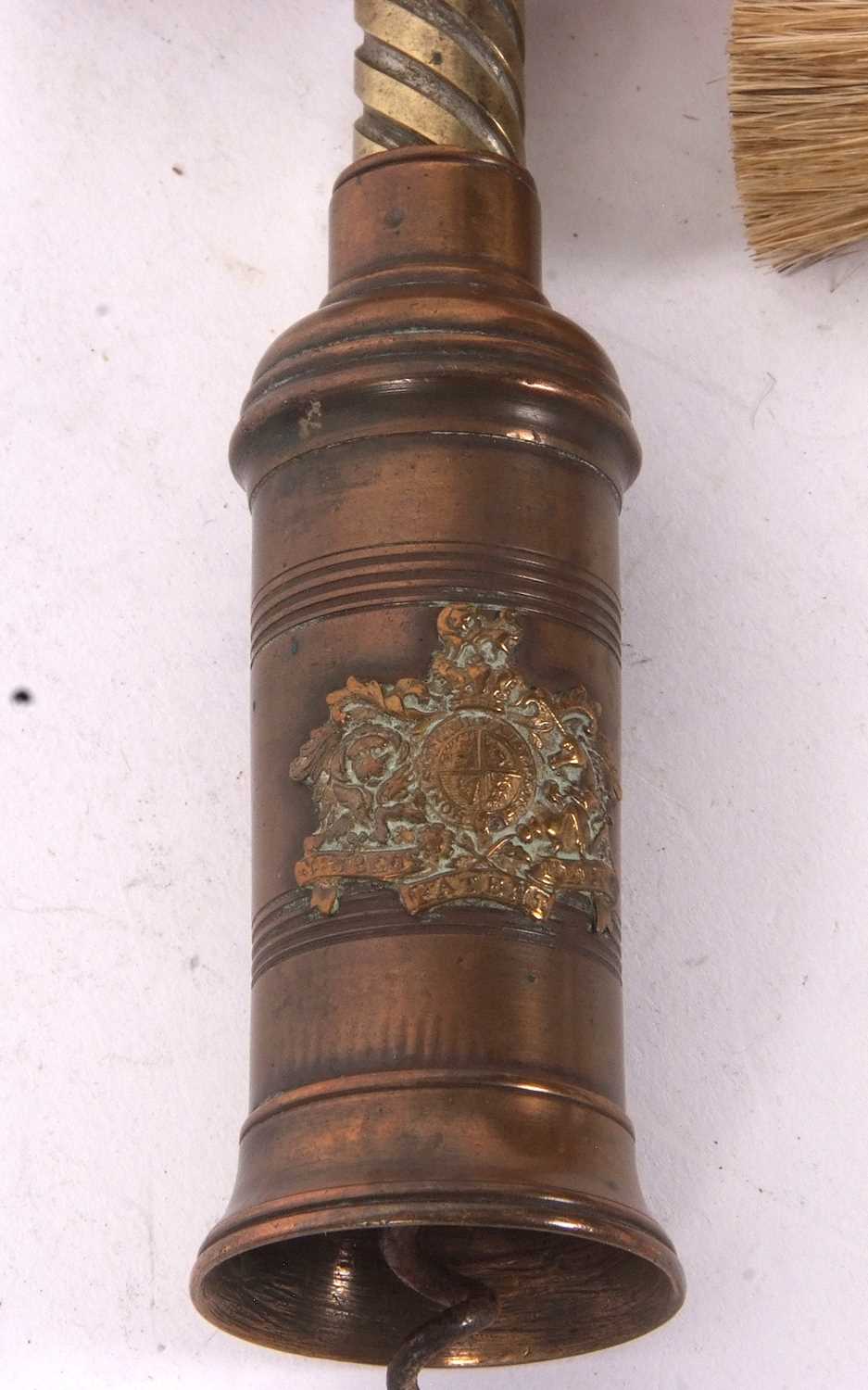 Mixed Lot: A Thomason type brass barrel corkscrew applied with a royal coat of arms, turned bone - Image 2 of 2