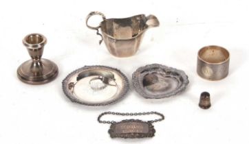 Mixed Lot: Late Victorian small silver panelled cream jug, Chester 1899, makers mark for George