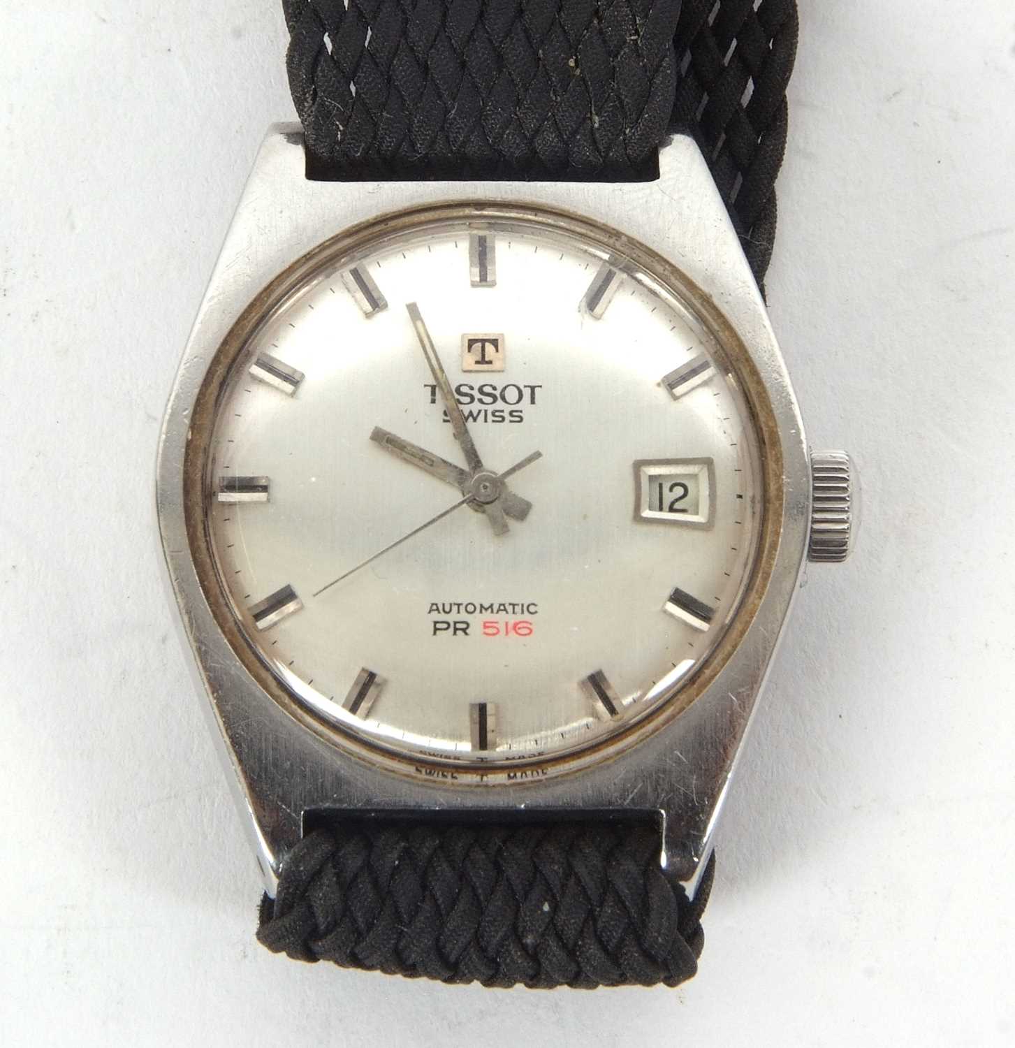 A Tissot PR516 automatic gents wristwatch, it has a stainless steel case, silver coloured dial - Image 2 of 2