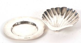 Mixed Lot: Late Victorian silver shell dish, Sheffield 1894, makers mark for Atkin Bros together