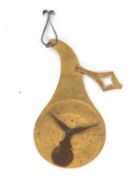 An antique brass Halls second patent postal pendulum scale, pocket balance by James Heeley & Sons,