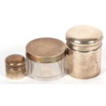 Mixed Lot: An Edwardian silver cannister and pull off lid, London 1908, makers mark John Collard