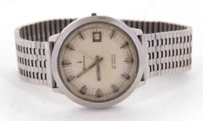 A vintage Bolova automatic gents wristwatch, it has a stainless steel case, automatic twenty five