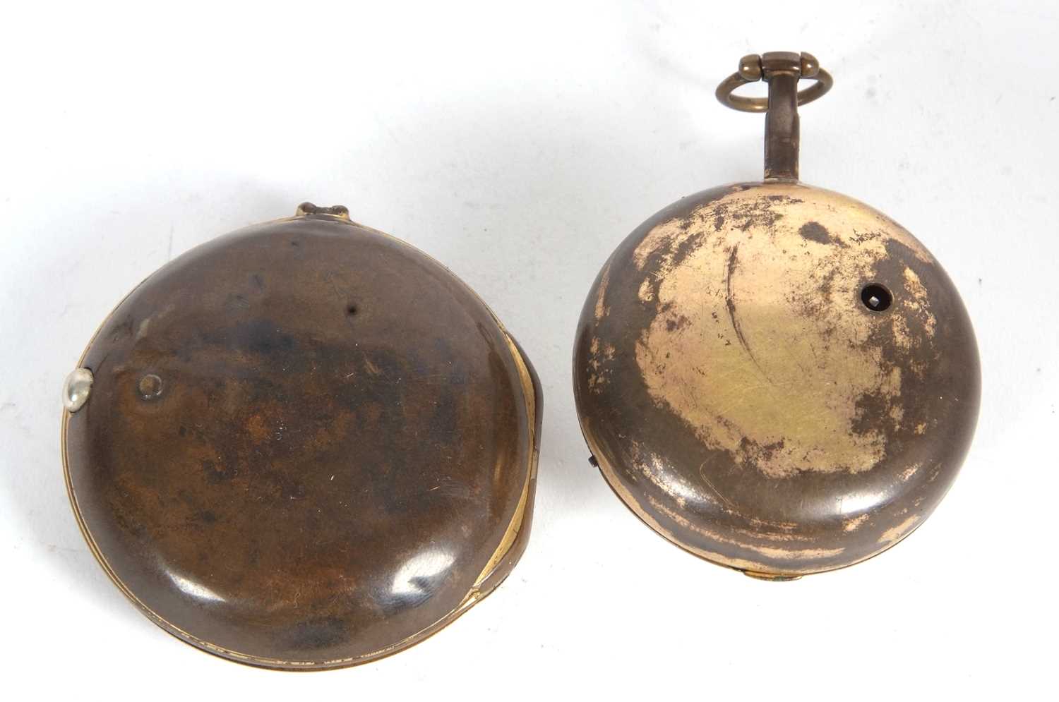 A Hart of Chichester fusee pocket watch with pair case, the watch has a key wound movement and - Image 3 of 3