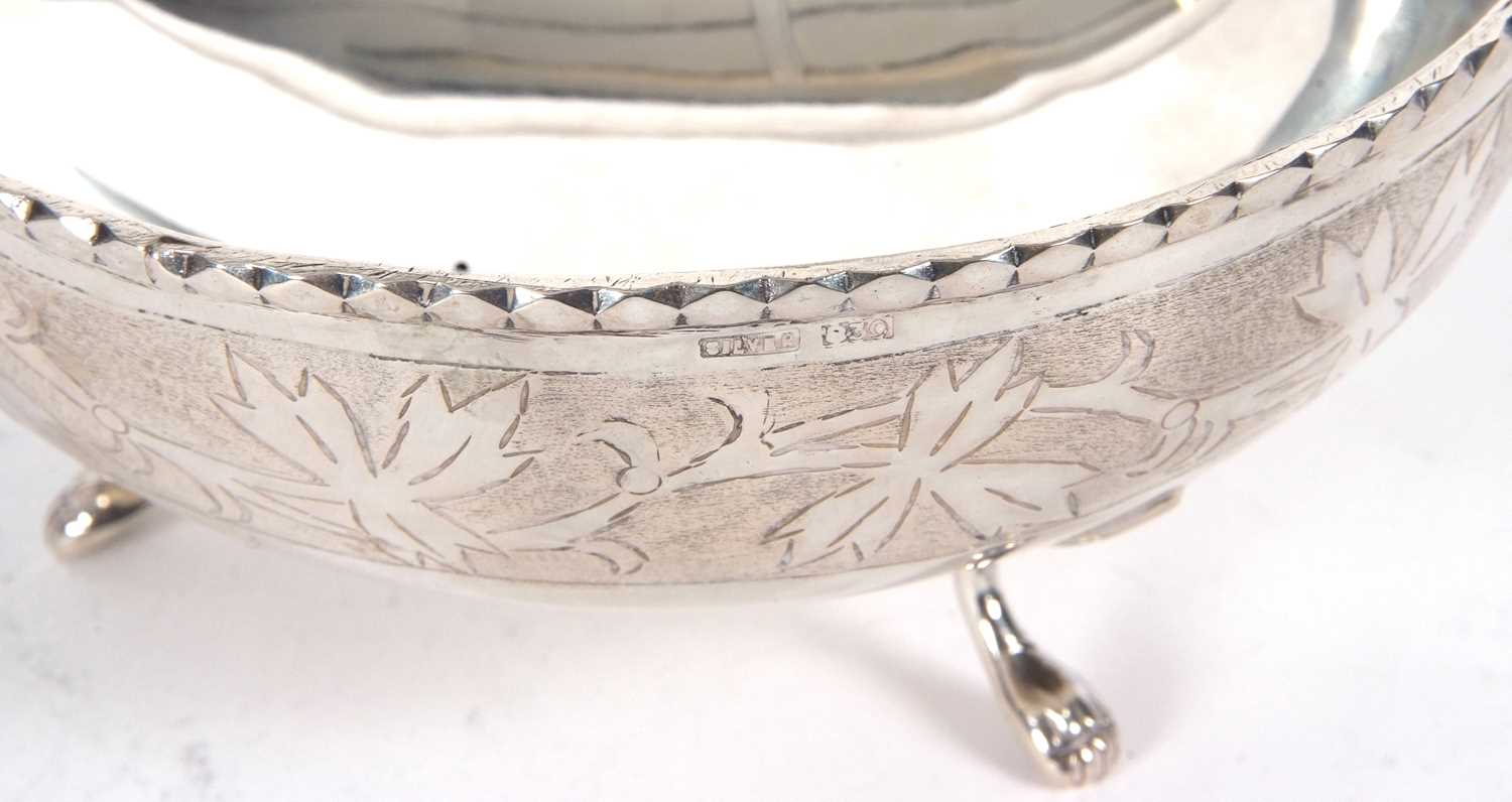 A Scandinavian white metal circular bowl having an applied cast rope twist design rim, engraved - Image 5 of 5