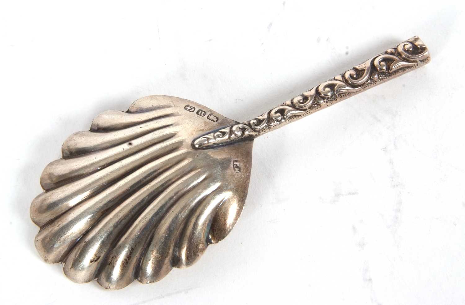 A Victorian silver shell pattern spoon and stem, Birmingham 1894, makers mark for Thomas Hayes - Image 4 of 4