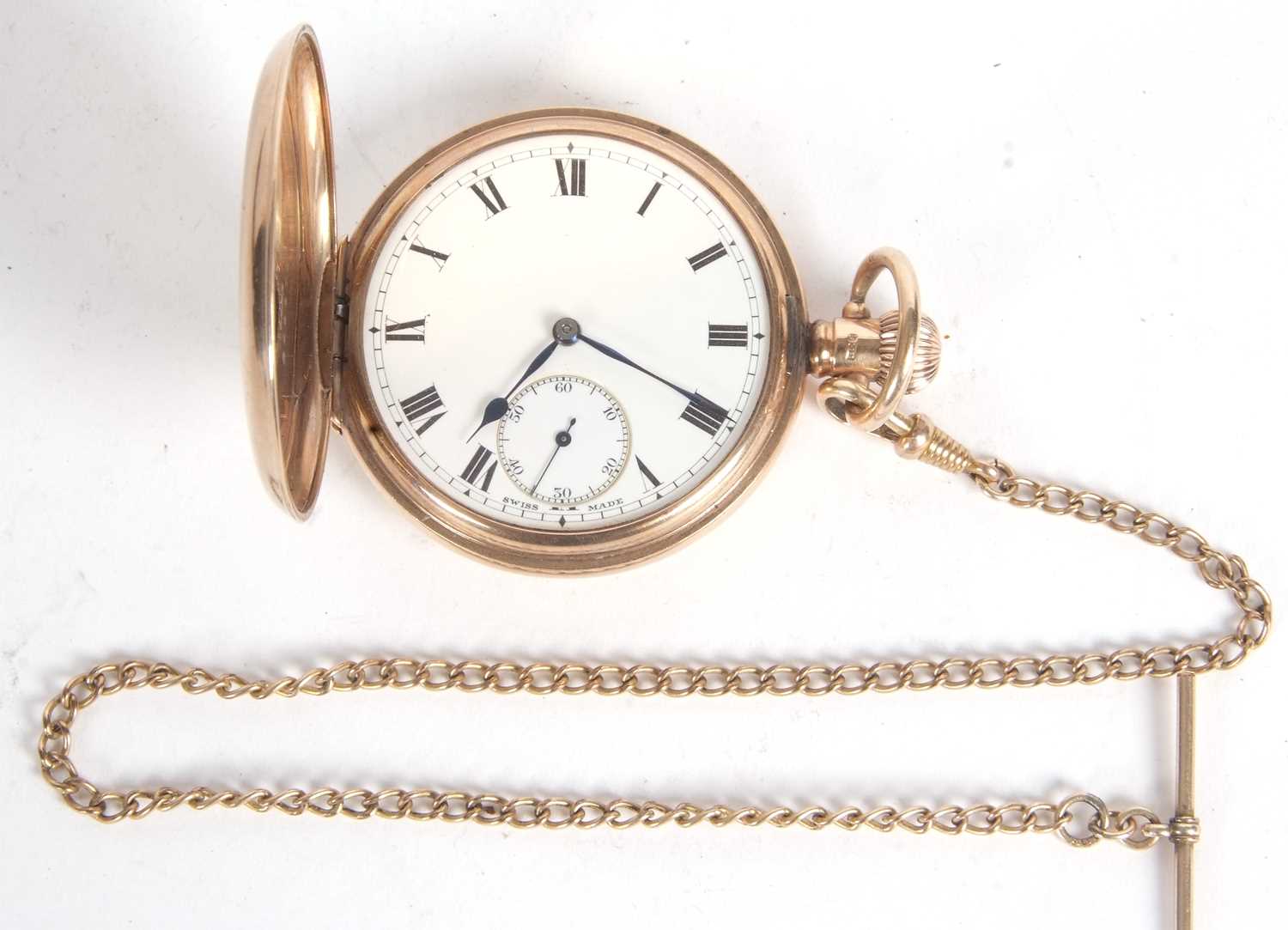 A 9ct gold Zenith Hunter pocket watch, the pocket watch is stamped 375 on the inside of the case - Image 4 of 4