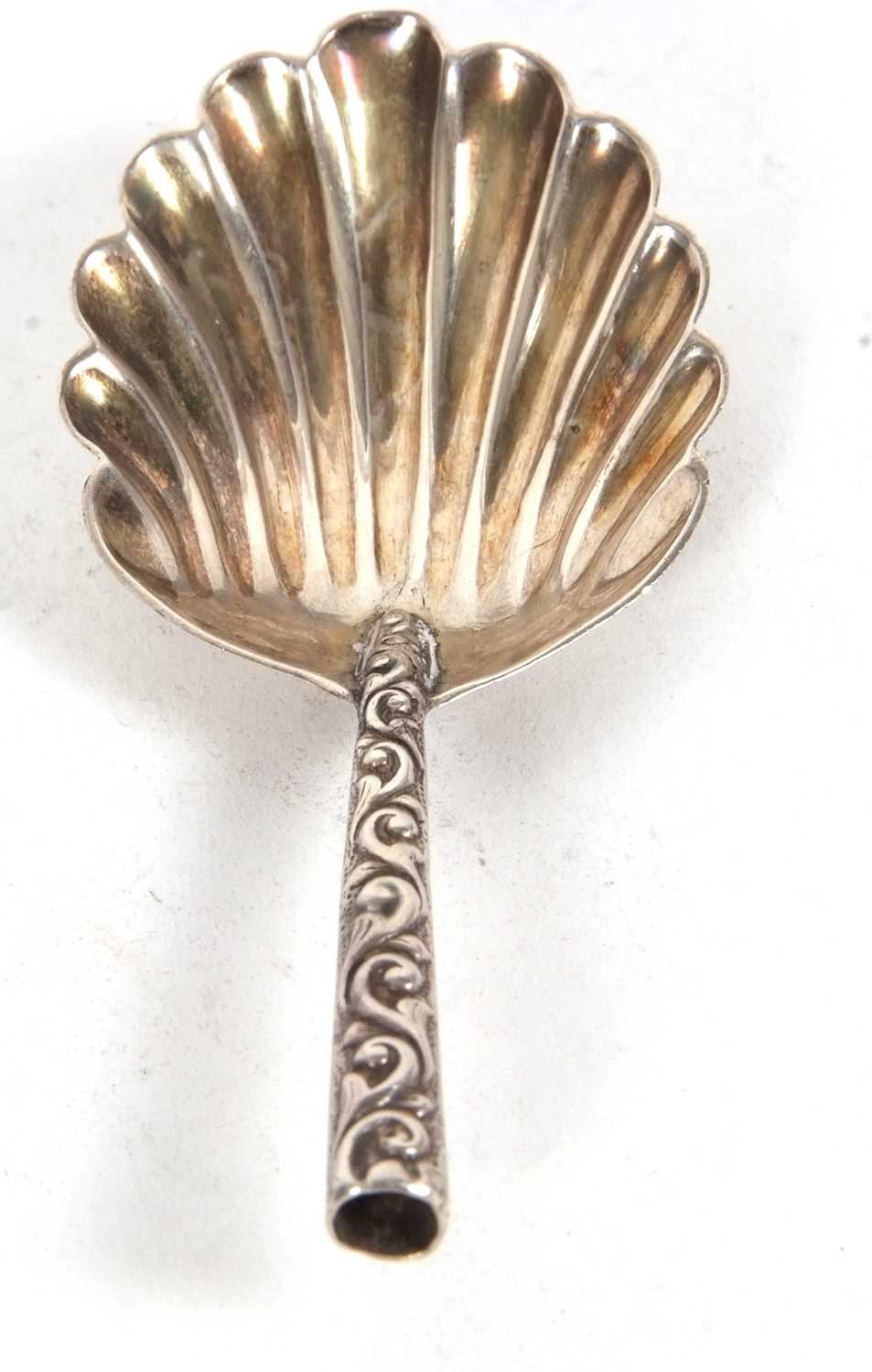 A Victorian silver shell pattern spoon and stem, Birmingham 1894, makers mark for Thomas Hayes - Image 2 of 4