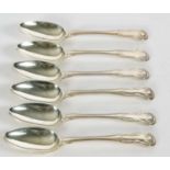 Six Victorian silver Kings pattern tablespoons, double struck, hallmarked for London 1874, makers