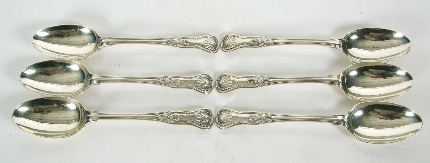 Six Kings pattern tablespoons, double struck, five hallmarked for Sheffield 1899, makers mark for - Image 2 of 5