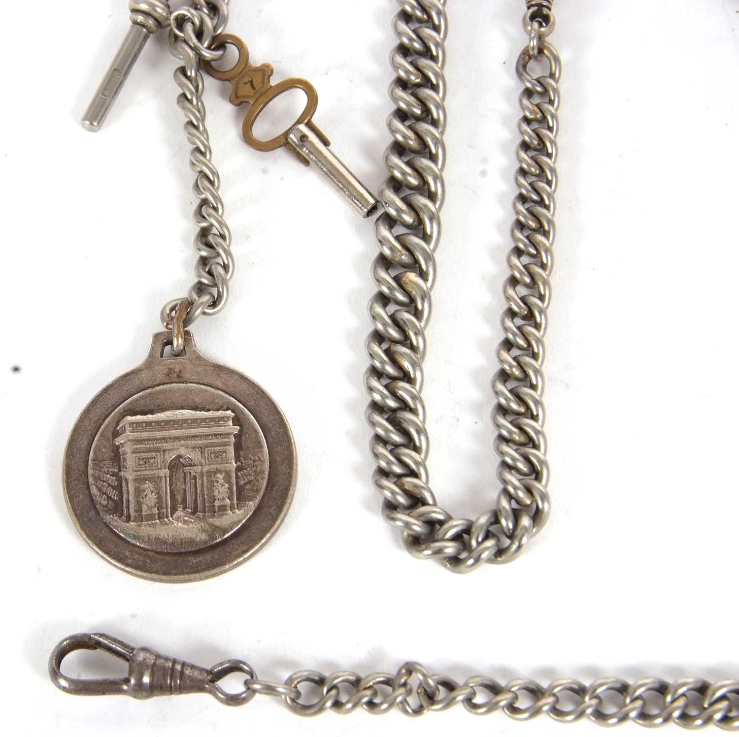 A mixed lot of three metal pocket watch chains - Image 2 of 2