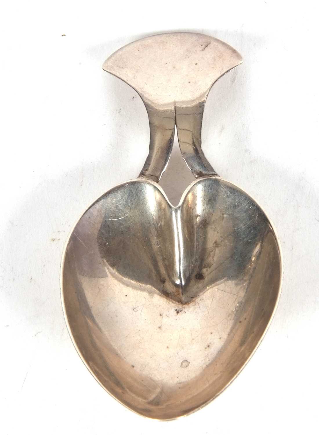 A George III silver caddy spoon of heart shape, hallmarked London 1805, makers mark for Josiah - Image 2 of 7