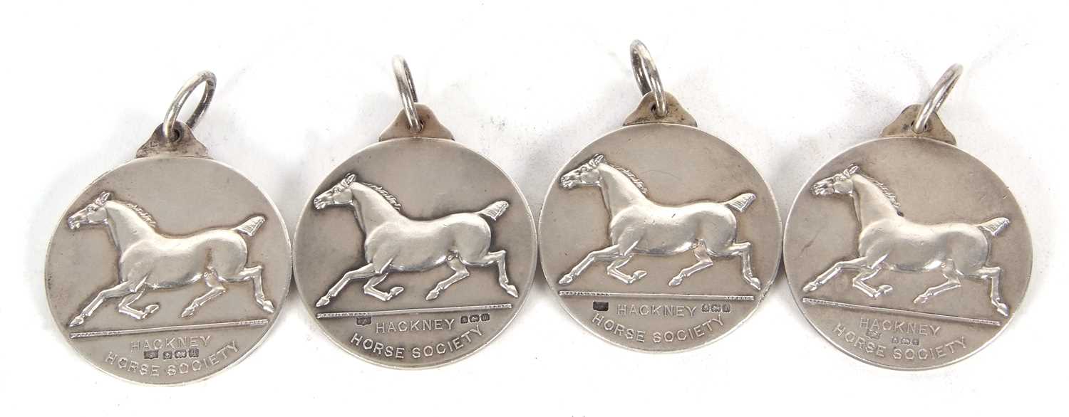 A group of four agricultural prize medals, The Hackney Horse Society marked for Birmingham 1910 (2),