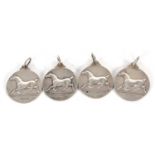 A group of four agricultural prize medals, The Hackney Horse Society marked for Birmingham 1910 (2),