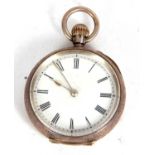 A white metal pocket watch, the pocket watch case back is stamped 925, it has a crown wound movement