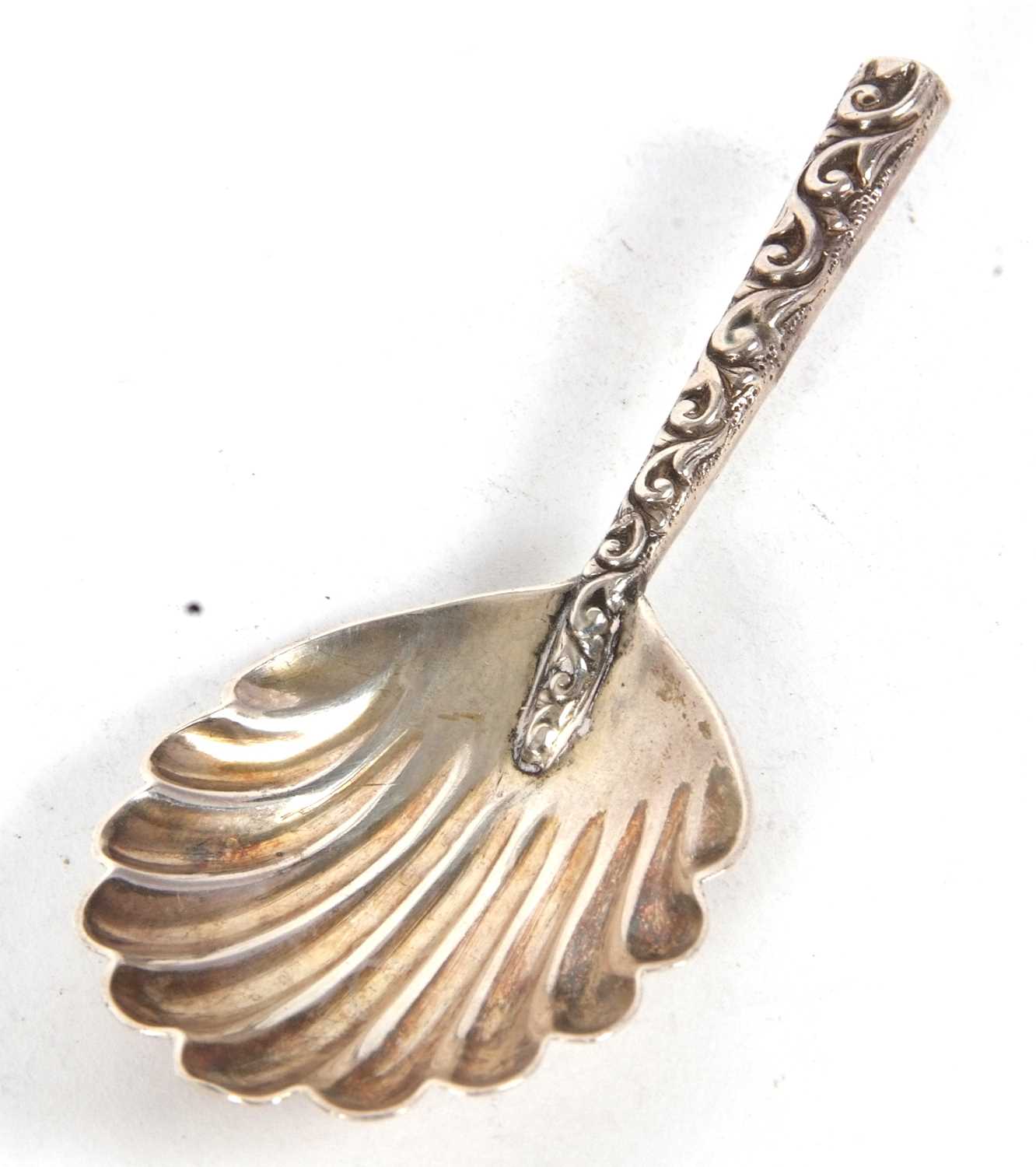 A Victorian silver shell pattern spoon and stem, Birmingham 1894, makers mark for Thomas Hayes - Image 3 of 4