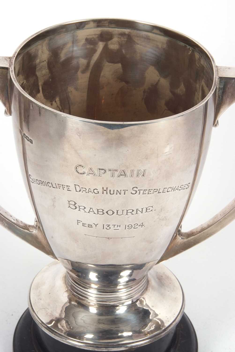 George V silver twin handled trophy engraved "Captain Seancliff Drag Hunt Steeple Chasers, - Image 2 of 3